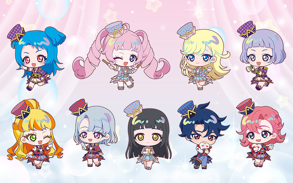 描き下ろしのオリジナルミニキャラクター9体