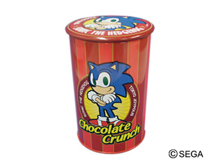 Choco crunch can with a badge