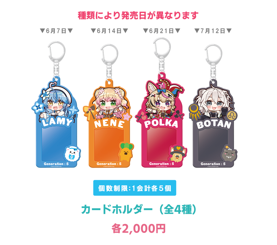 カードホルダー4種：各2000円の画像