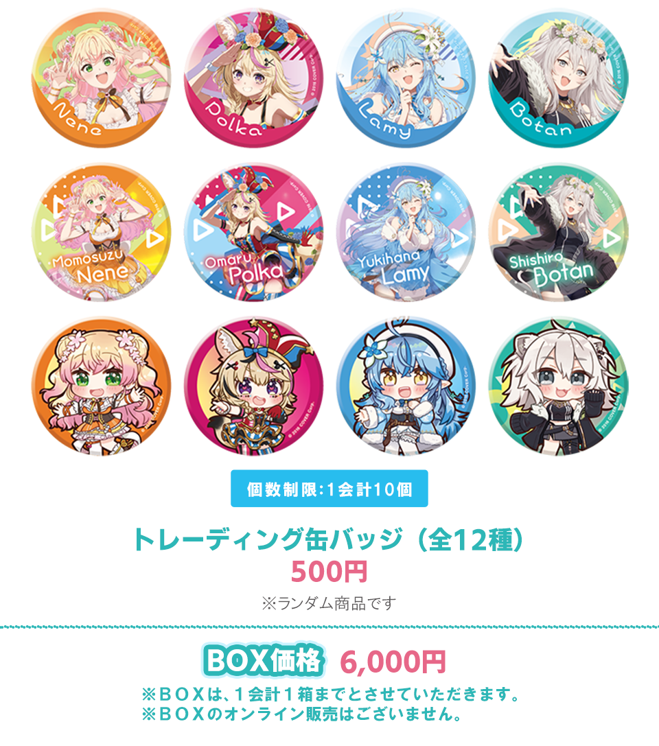 トレーディング缶バッジ12種：500円の画像