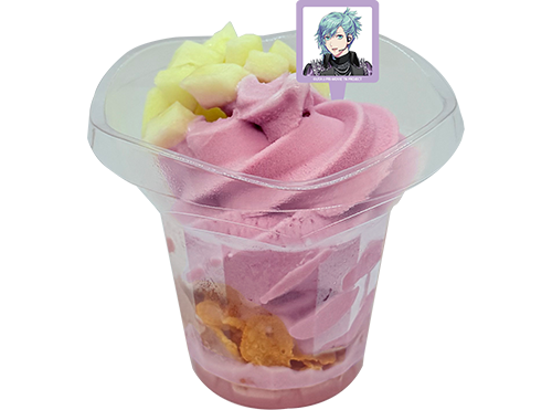 藍のグレープパフェの写真